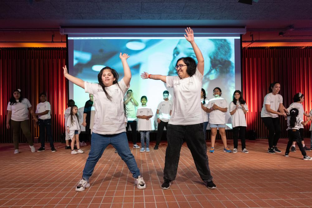 "DUBAI, 18 November 2021. Children from the Rising Stars Academy perform at Opportunity Pavilion, Expo 2020 Dubai. (Photo by Walaa Alshaer/Expo 2020 Dubai)"