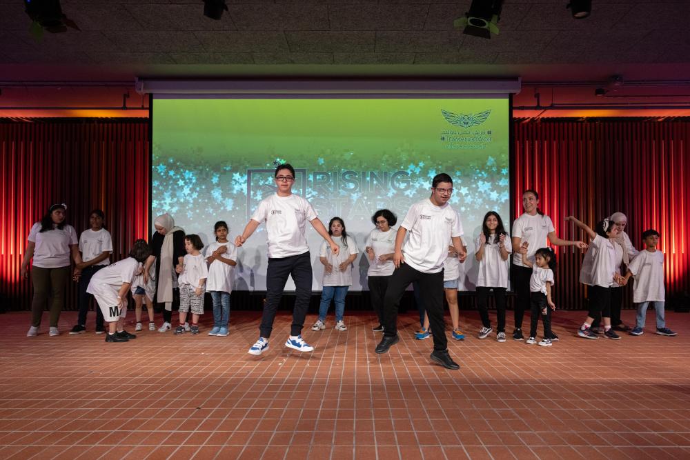 "DUBAI, 18 November 2021. Children from the Rising Stars Academy perform at Opportunity Pavilion, Expo 2020 Dubai. (Photo by Walaa Alshaer/Expo 2020 Dubai)"