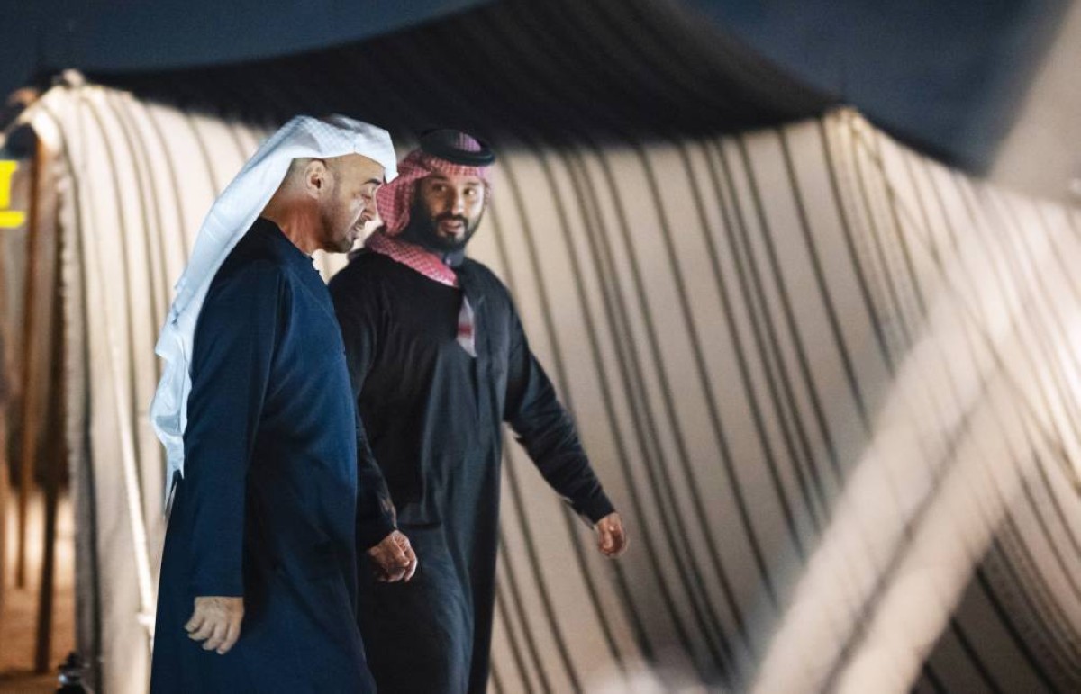  محمد بن زايد ومحمد بن سلمان خلال اللقاء 