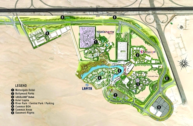 الصورة : مخطط هندسي لـ"دبي باركس آند ريزورتس"