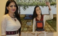 الصورة: الصورة: بالفيديو.. فلسطينية ترسم لوحات فنية بحبات الزيتون