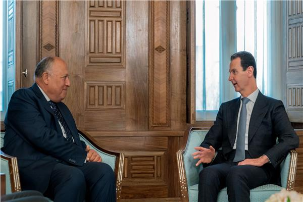 وزير خارجية مصر يلتقي الأسد في دمشق