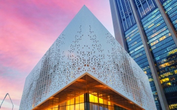 الصورة: الصورة: جمال العمارة في مسجد مركز دبي المالي