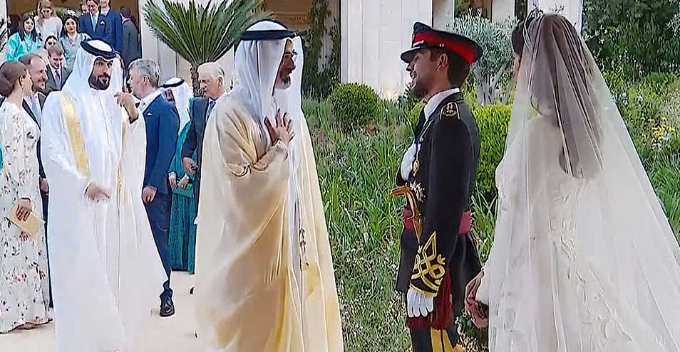 خالد بن محمد بن زايد يحضر حفل زفاف ولي عهد الأردن