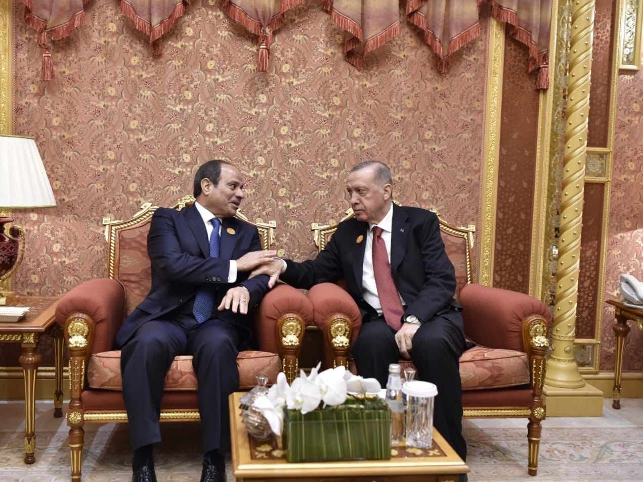 السيسي يبحث مع أردوغان تطورات الأوضاع في قطاع غزة
