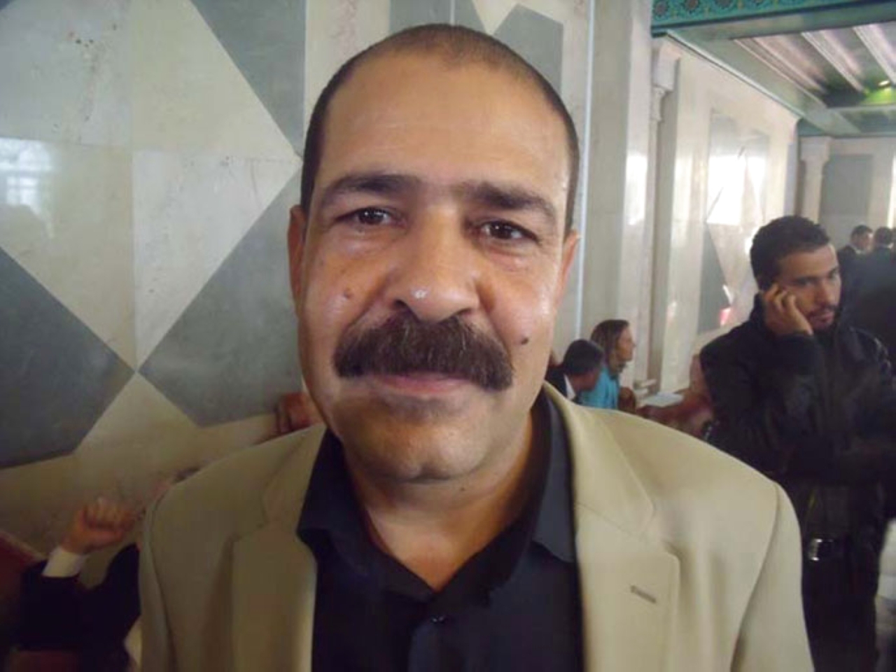 الصورة : 2013 اغتيال السياسي التونسي شكري بلعيد، أحد مؤسسي تيار الجبهة الشعبية.