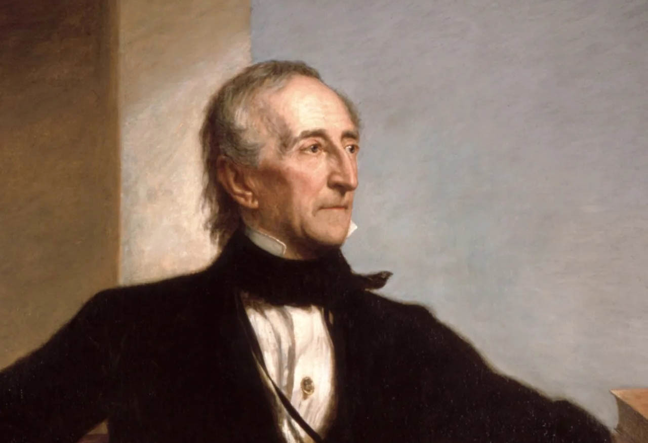 الصورة : 1841 جون تايلر رئيساً لأمريكا خلفاً لوليام هاريسون الذي توفي بعد شهر من توليه الرئاسة