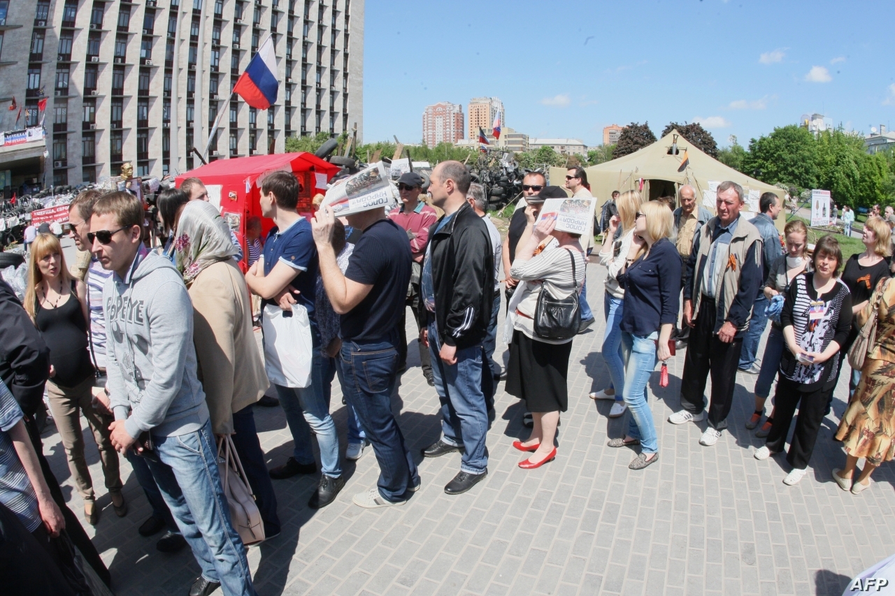 الصورة : 2014  89 % من المشاركين في استفتاء دونيتسك يختارون الاستقلال عن أوكرانيا.