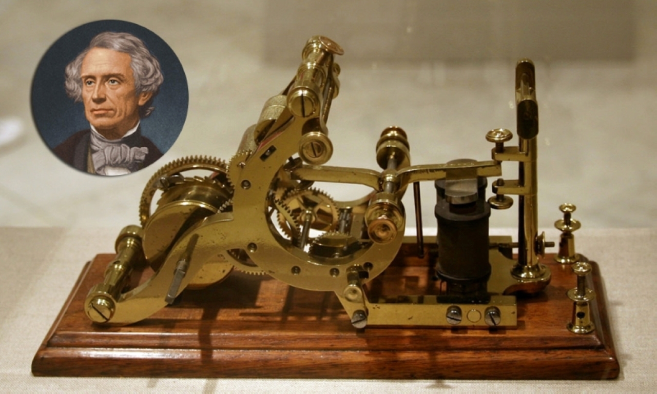 الصورة : 1844 مخترع التلغراف صمويل مورس يرسل أول برقية في التاريخ بين واشنطن وبالتيمور.