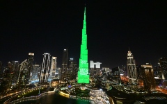 الصورة: الصورة: «برج خليفة» يحتفل بـ«اليوم الأولمبي»