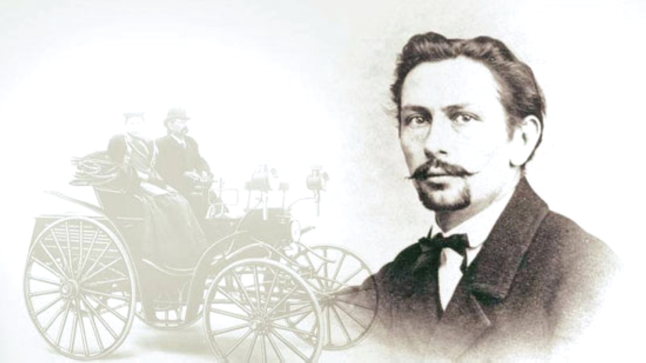 الصورة : 1886 المهندس الألماني كارل بنز يتمكن من قيادة أول سيارة تعمل بمحرك بخاري من اختراعه.
