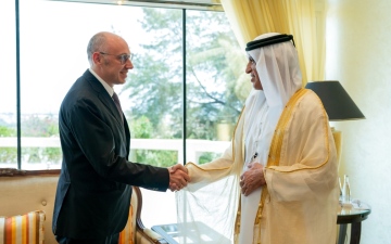 الصورة: الصورة: سعود بن صقر يستقبل السفير فوق العادة والمفوض لأوكرانيا لدى الإمارات