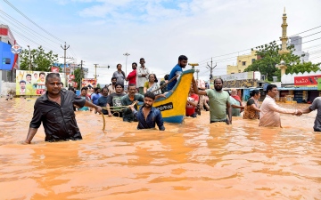 الصورة: الصورة: 38 قتيلاً حصيلة ضحايا الأمطار الغزيرة والفيضانات في الهند وباكستان